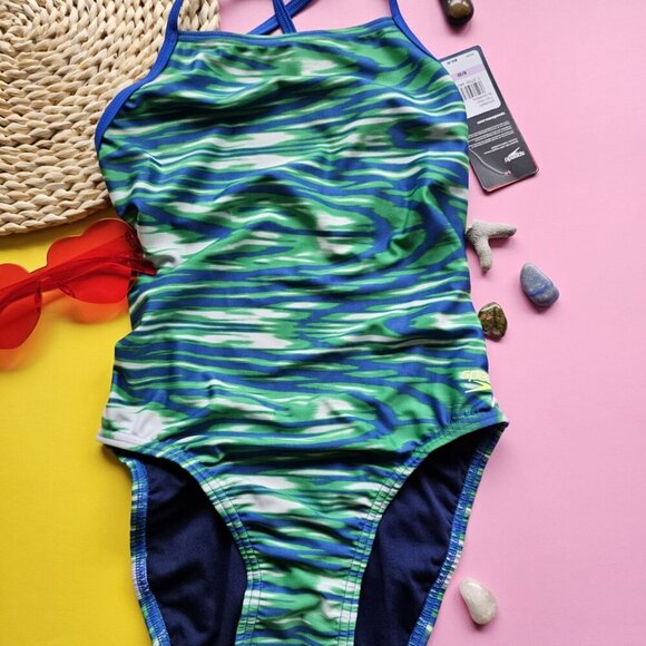 Speedo Women's Printed Twist Back One Piece Swimsuit - Picture 4 of 10